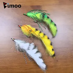 Bimoo 2/3 Uds 1/0 tira de liebre barrada Baitfish Streamer latón Conohead Zonker Streamer mosca trucha lubina Pike Muskie pesca en el mar Lur