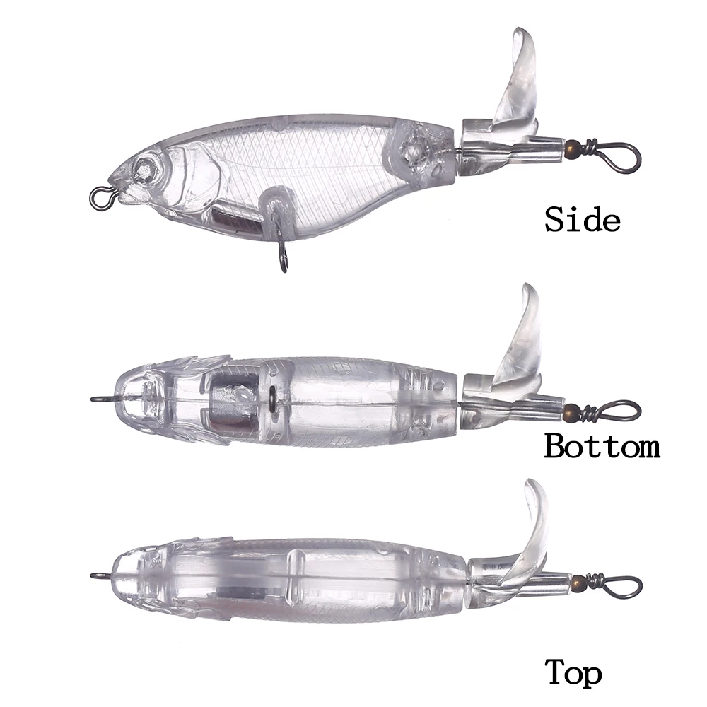 Chan'sHuang-Cebo en blanco sin pintar, cola giratoria Popper, aparejo de señuelo de pesca Artificial hecho a mano, 5g/10g, 20 piezas - imagen 3