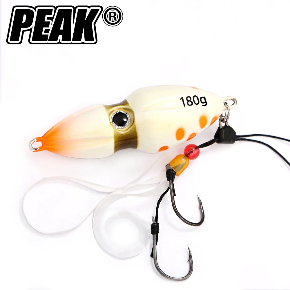 PEAK-señuelo tipo cuchara de plantilla de Metal, cebo Artificial de 80g, Jigging lento, aparejos de pesca de lubina súper duros