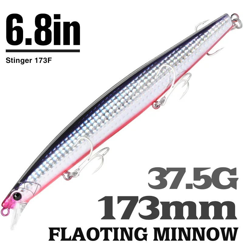 TSURINOYA Shore Fishing STINGER 173F pececillo flotante Silm señuelo de pesca 173mm 37,5g agua salada plástico duro gran juego cebo duro - imagen 3