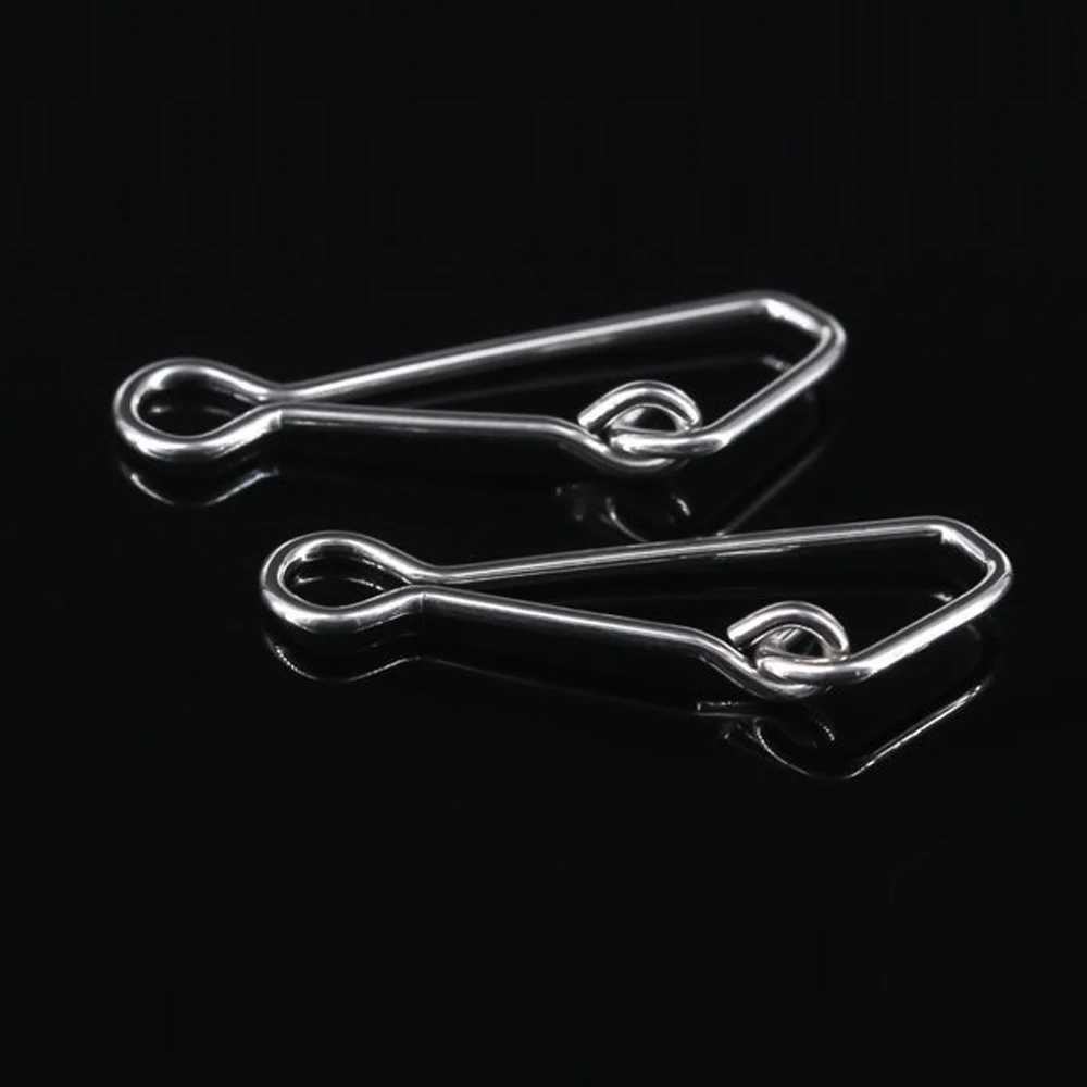 DNDYUJU 100/200 Uds conector de pesca anillos giratorios Pin de enclavamiento línea de anzuelo señuelo giratorio aparejos de pesca - imagen 5
