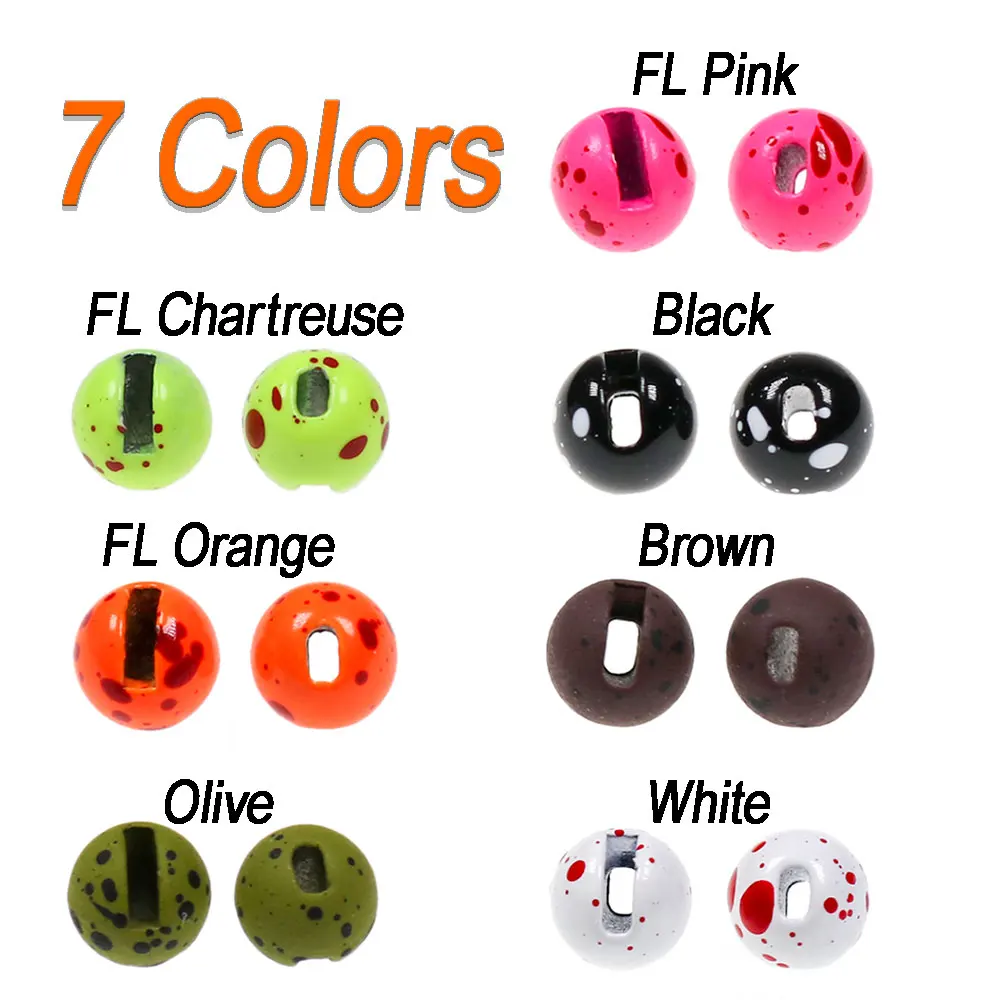 ICERIO-Cuentas de tungsteno para pesca, 100 piezas, cabeza plomada, serpentinas de Ninfa, Material de atado de moscas de Caddis - imagen 3