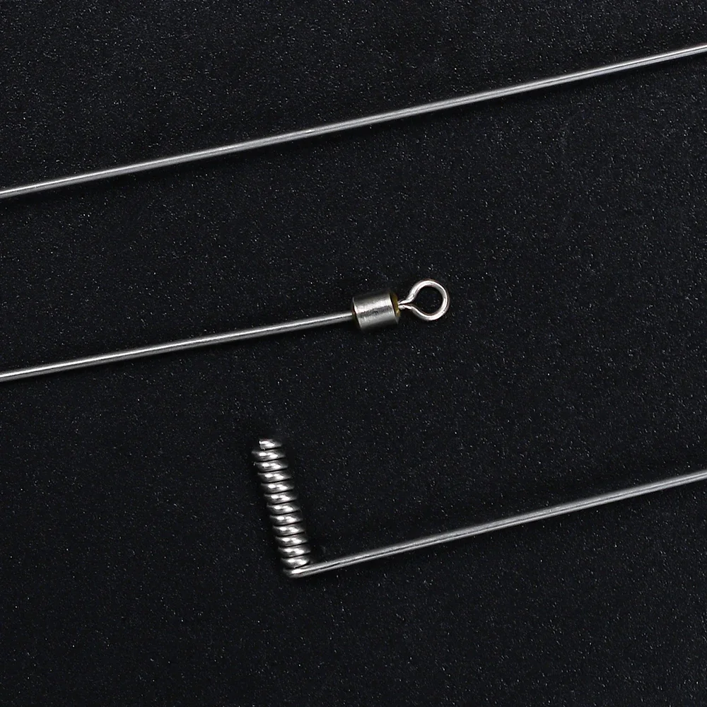 8 Uds conector tipo L aparejos de pesca barril giratorio Snap pesca giratorios gancho dividido cuerda de alambre gancho tubo de acero inoxidable - imagen 5