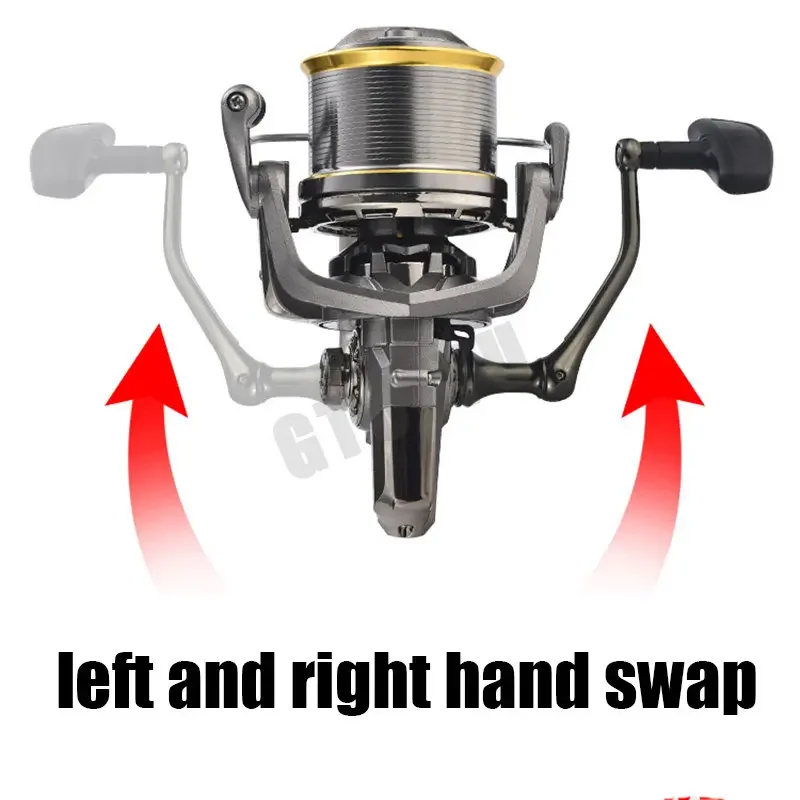 Carrete de pesca giratorio, ancla de 50kg, 18 rodamientos, 10000S, 12000S, 14000S, carrete fuerte, rueda de lubina de pesca en el mar de fundición larga - imagen 3