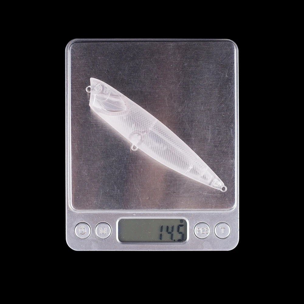 Hanlin-Cebo Popper sin pintar, 10/20 piezas, 10cm, 14,5g, Artificial, largo, fundido en blanco, Señuelos de Pesca Topwater, Wobbling para aparejos de Lucio - imagen 3