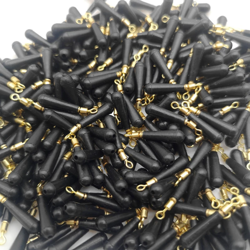 10 UDS-100 Uds bloque de equipo de pesca rotación deriva flotadores de pesca accesorio Bobber herramientas de goma de cobre dispositivo de pesca flotador resto - imagen 5