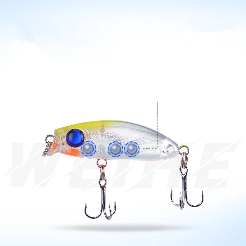 Señuelo de pesca Micro Minnow 3,5 cm 2,7g señuelo Artificial de hundimiento lento cebo duro tablero corto Popper 1 pieza en oferta - imagen 4