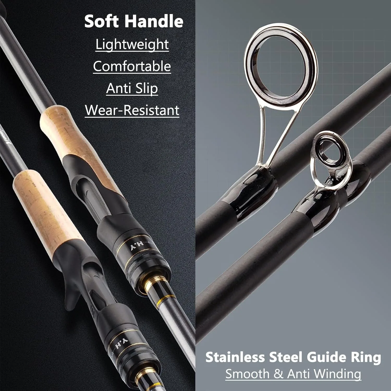 Caña de pescar de viaje con señuelo de 1,98 m y 2,1 m, 4 secciones, 100% de carbono alto, 4-25g, caña de fundición giratoria portátil ultracorta - imagen 4