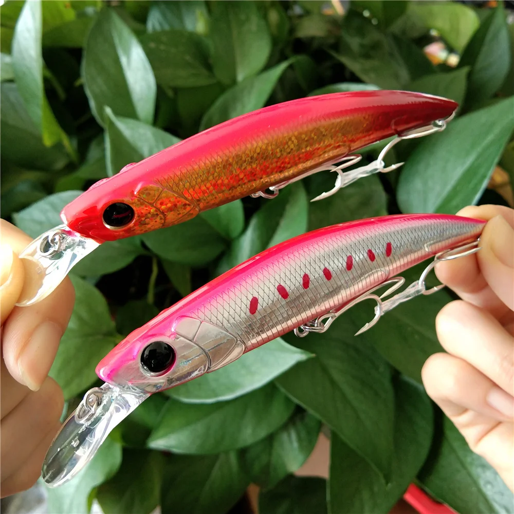 TSURINOYA 8 Uds nuevo Color hundimiento Minnow señuelo de pesca DW77 110MM 23g fundición larga trucha grande lubina agua salada cebo duro Wobble - imagen 3