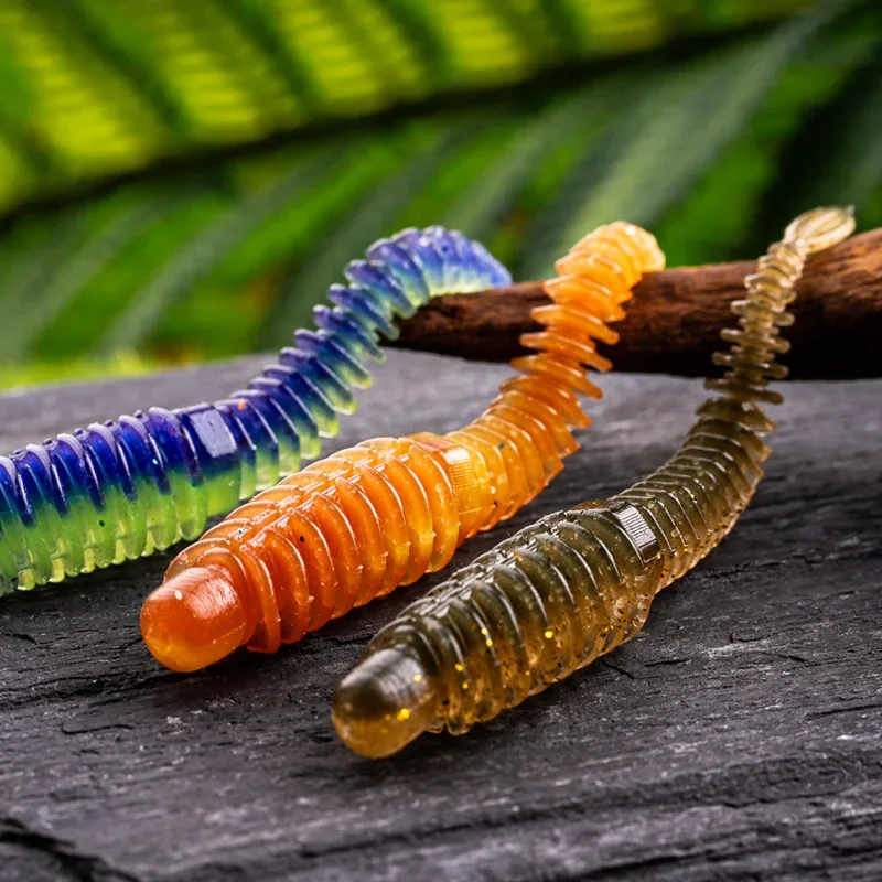 10 unids/pack cebos flotantes de cola de aguja de pesca 75mm 85mm señuelos blandos de gusano hilo inverso cebos de silicona Wobblers carpa - imagen 3