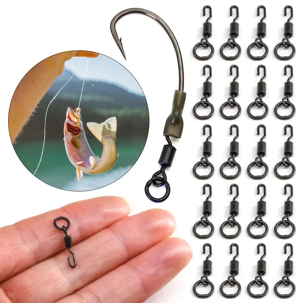 20 piezas portátil de cambio rápido para Ronnie Rig Micro gancho Spinner giratorio accesorios de pesca de carpa aparejos giratorios - imagen 5
