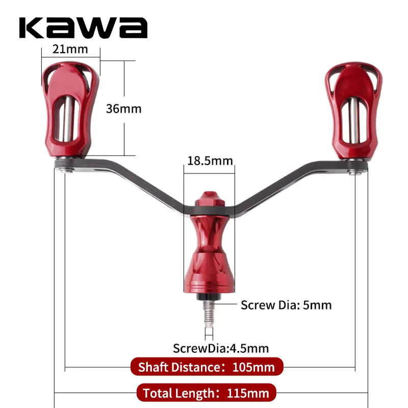 Kawa-mango de carrete de pesca, balancín de fibra de carbono para carrete giratorio tipo S/D, de 105mm Longitud del eje, peso 27/34g, accesorio de bricolaje - imagen 4