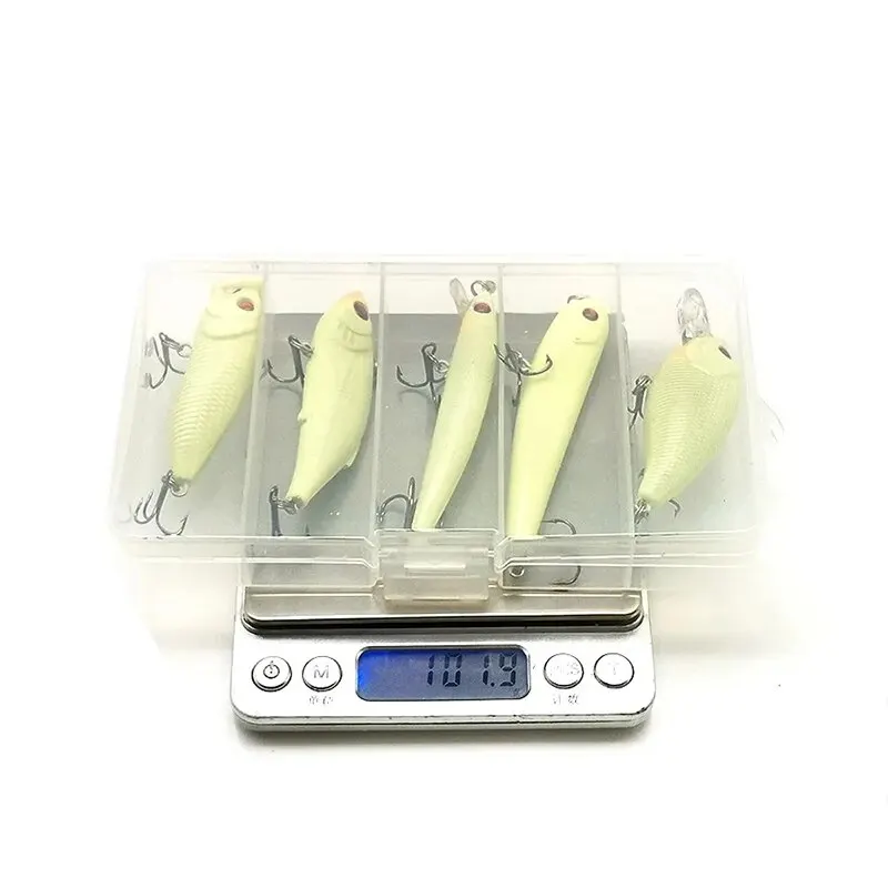 Kit de cebo duro luminoso con manivela Popper, 5 uds., Wobbler Artificial para Lucio, lubina, noche, juego de Señuelos de Pesca de invierno, aparejos de Pesca - imagen 5
