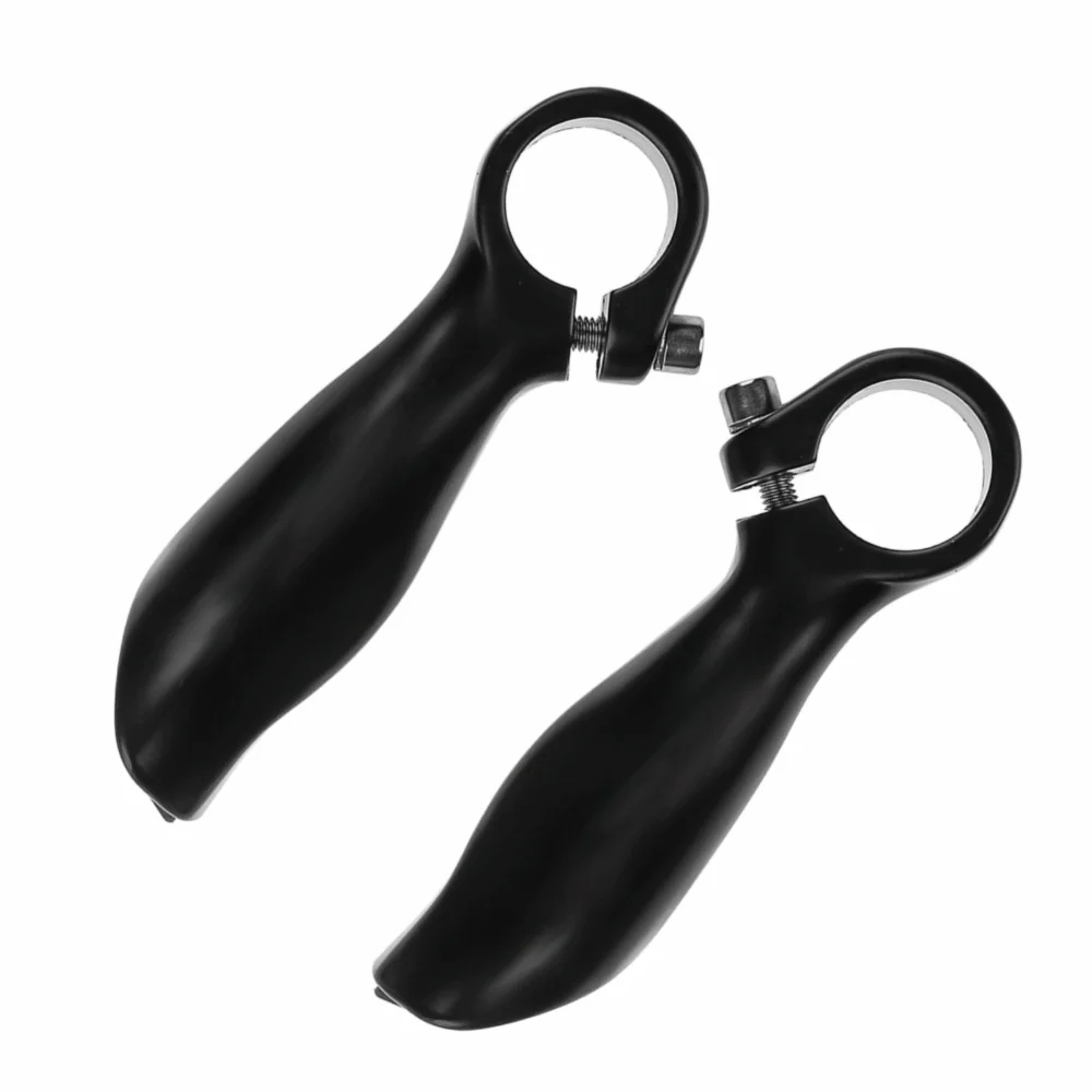 1 par de empuñaduras de extremo de barra de bicicleta negras, empuñaduras ergonómicas de aleación de aluminio de 22,2mm de diámetro con tapones, extremos de manillar de montaña