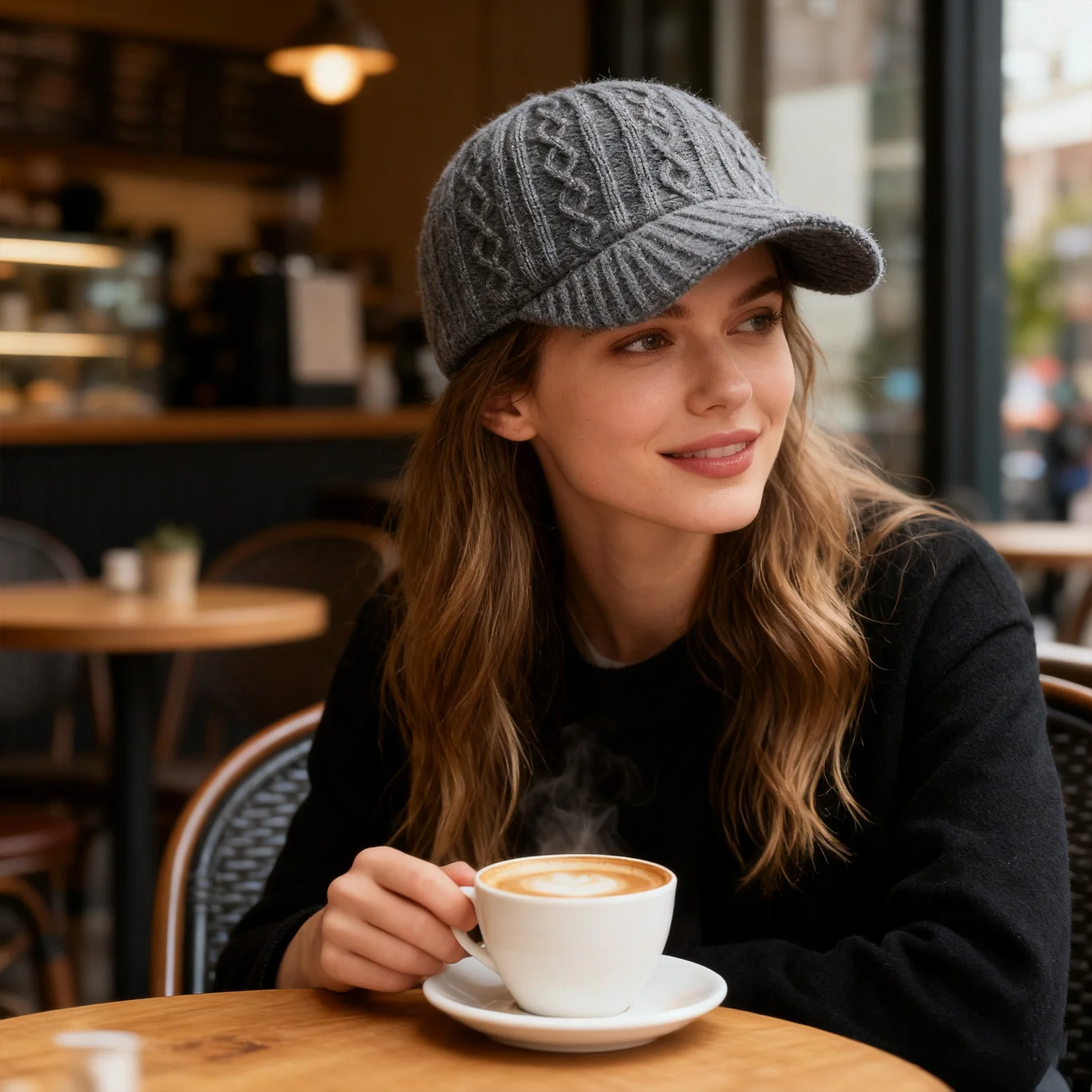 Gorro de punto cálido para invierno, gorro con visera a prueba de viento para ciclismo al aire libre, Camping, esquí, pesca, gorros cálidos, gorros cómodos, 1 ud. - imagen 3