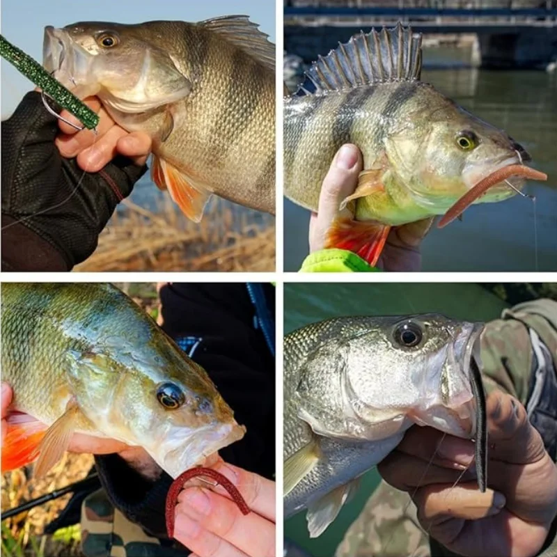 10 Uds 20 piezas 10cm 14cm Senko gusano cebo suave lombriz de tierra aroma de sal infusión desgastada realista elástico suave fideos gusano señuelo duradero - imagen 2