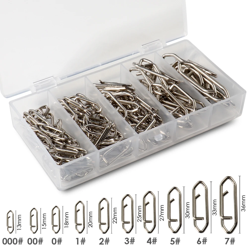 GOBAIT-enclavamiento de Pesca, Clips rápidos, Pin, caja de aparejos, barril, señuelo, conector de línea, accesorios, anillo de Pesca giratorio, 20-100 Uds.