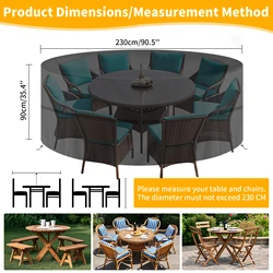 Oxford 210D Cubiertas impermeables para mesa redonda y ratán de jardín