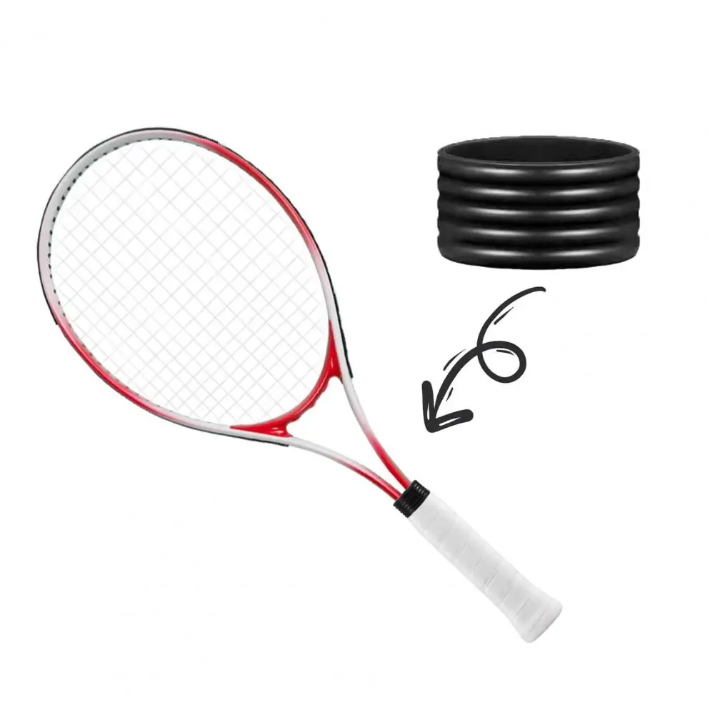 Anillos de protección de mango de raqueta de silicona, 5 uds., anillo de agarre de tenis, Pickleball, Racquetball, bádminton, Squash, bate, banda de mango Overgrip - imagen 2