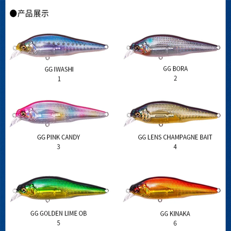 Cebo falso japonés Mino X-80SW de largo alcance de hundimiento lento, duro biónico de lubina de agua de mar ligera - imagen 5