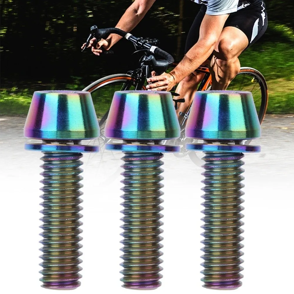3 uds tornillos de bicicleta de aleación de titanio cabeza cónica hexagonal M5/M6x20mm tornillos de freno de disco de bicicleta tornillos de fijación de bicicleta ligeros - imagen 3