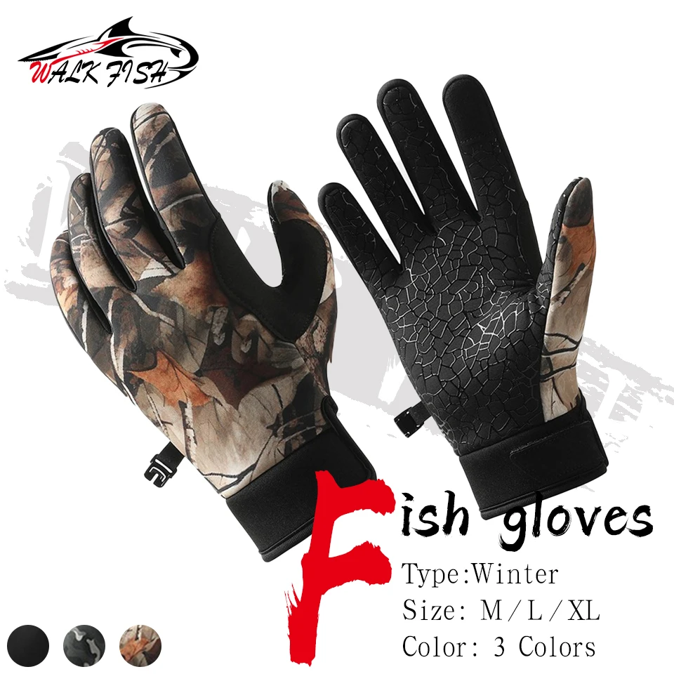 Guantes de pesca WALK FISH impermeables, antideslizantes y forro polar