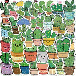 Pegatinas Graffiti de Cactus y plantas con purpurina para portátil
