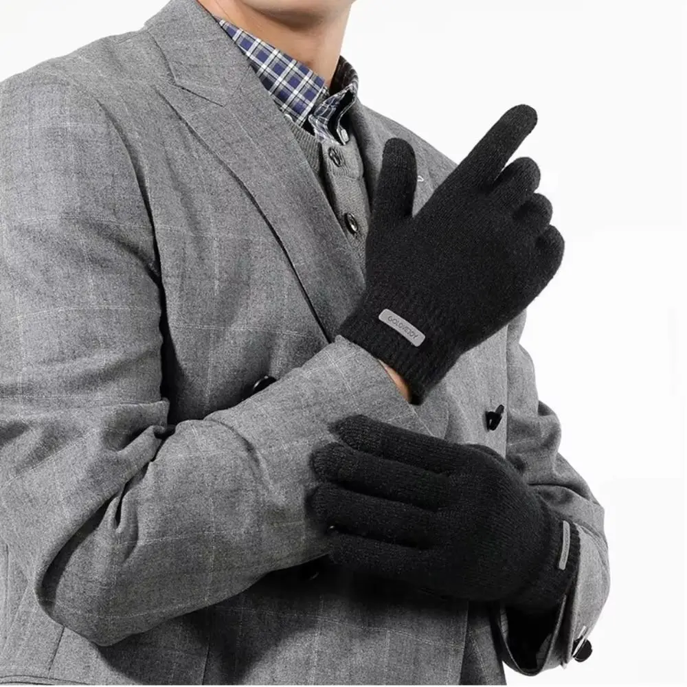 Guantes de punto de terciopelo ártico duraderos, manoplas de invierno gruesas de punto, guantes cálidos antipilling - imagen 4