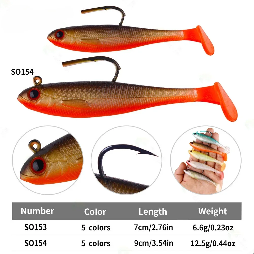 Señuelos blandos de pesca, 5 uds., 6,6 ~ 12,5g, plantillas con cabeza de plomo, señuelo de pesca suave, lubina, perca de agua dulce, cola de paleta, Swimbait, cebo de pesca para trucha - imagen 3