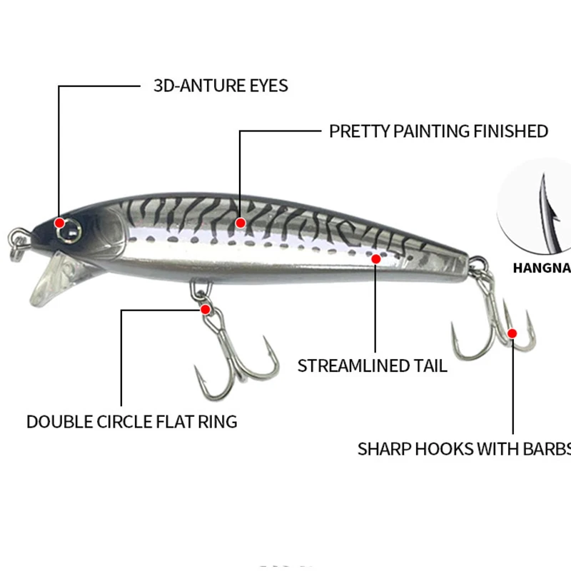 Lápiz que se hunde, 47G, 11CM, sistema de peso de señuelo de pesca, cebo de silicona, anzuelo triple, Swimbait Wobbler, aparejos Jerkbait, cebos artificiales - imagen 4