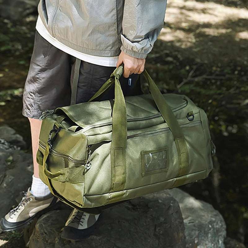 Mochila grande para escalada, compartimento para zapatos, senderismo al aire libre, Camping, pesca, caza, bolso de hombro tipo bandolera, bolso de viaje para gimnasio - imagen 5