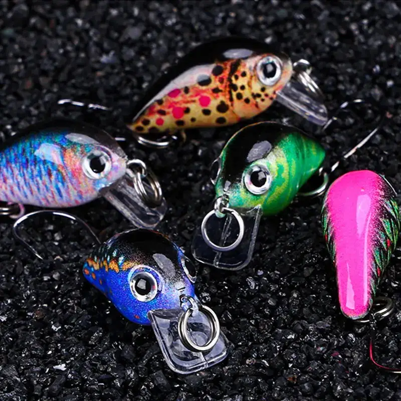 WEIHE 10 piezas mini kit minnow B #   3cm1.5g Mini cebo graso de roca pintado - imagen 2