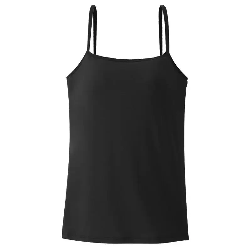 Chaleco Base para mujer, camisola con tirantes, camiseta interior de verano en blanco y negro, ropa interior ajustada multiusos, Top corto, camisetas sin mangas, chaleco Halter - imagen 5