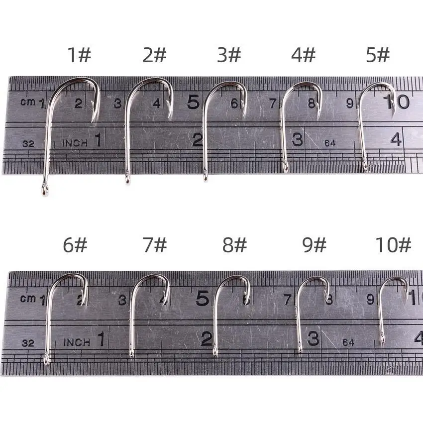 50 Uds. Gancho de pesca de mango largo en caja con espinas dobles en la parte posterior, gancho húmedo de acero rico en carbono con mango recto - imagen 3