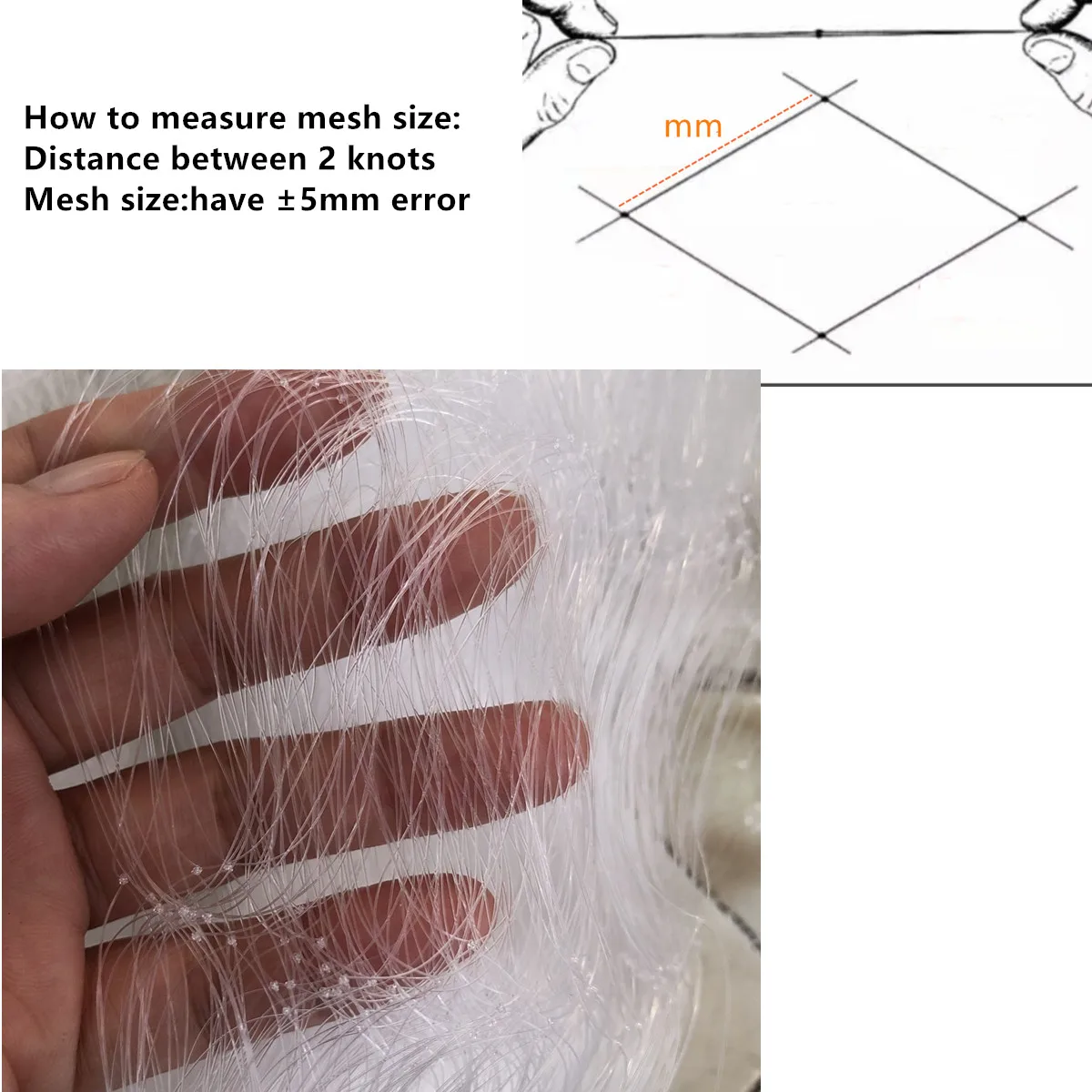 Espesor 0,25mm producto semiacabado red De Pesca monofilamento red De nailon rojo De Pesca accesorios De red trampa De red De pescado - imagen 3