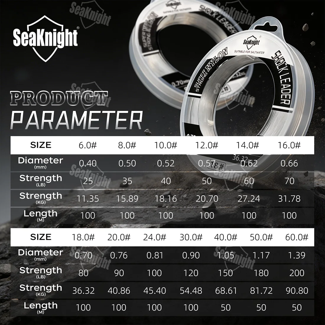 Fluorocarbono SeaKnight – Línea resistente para pesca de grandes peces - imagen 2