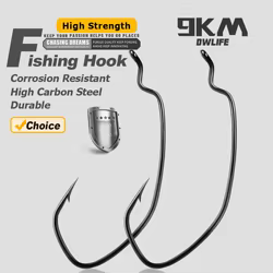 Anzuelos EWG de 9KM, anzuelo de pesca con gusanos para agua dulce y salada, nuevo, 25 ~ 100 Uds. A granel