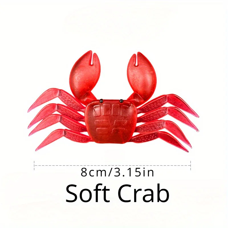 10 Uds. Cebo suave Lua, cebo suave para pesca en el mar, cebo de pesca de agua dulce, 8CM, 8g, señuelo de cangrejo pequeño, cebo suave de dos colores, elementos esenciales de pesca - imagen 2