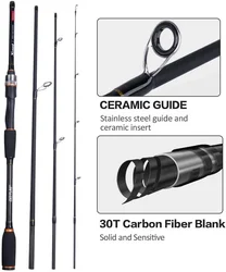 Caña Spinning Baitcasting carbono Goture Xceed - Acción rápida viaje