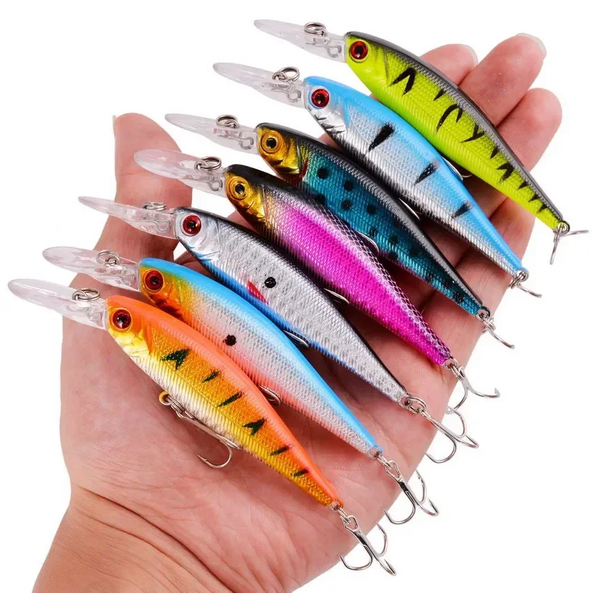 16/8Pcs / Set Minnow Mixed Fly Fishing Lure Set Artificial Hard Bait Realistic Bait Carp Fishing Tackle Pesca Wholesale - imagen 2