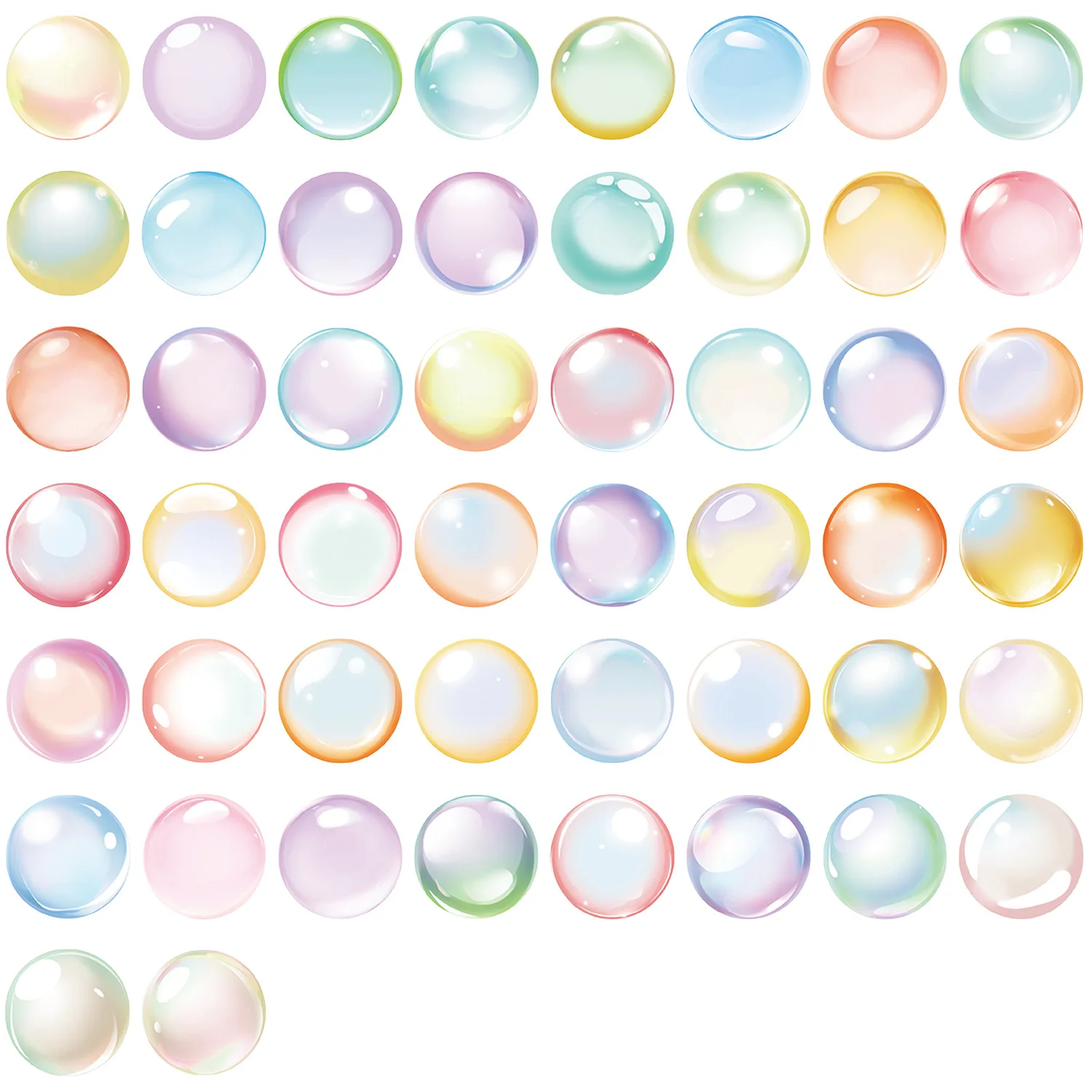 50 Uds. De pegatinas transparentes de burbujas de acuarela para mascotas, álbum de recortes, teléfono, guitarra, portátil, maleta, taza, calcomanías impermeables, juguetes - imagen 2