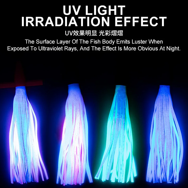 TR005 7 pulgadas/25g 9 pulgadas/52g agua salada suave mar pájaro Teaser superficie de curricán señuelos gran juego brillo Marlin atún señuelo de pesca - imagen 5