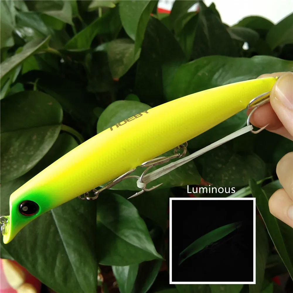 Noeby 12cm 16g flotante 0-0,9 m superficie de lápiz señuelo de pesca Topwater Stickbaits Top Walkers pesca para aparejos de lubina - imagen 4