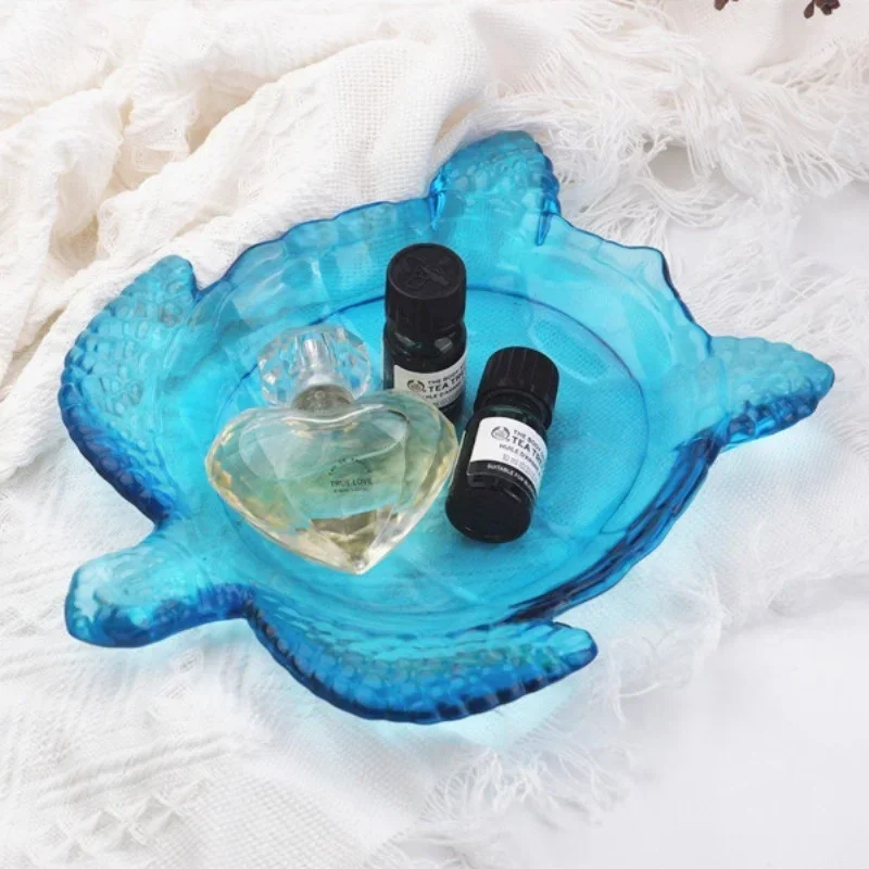 Plato marino de tortuga marina, Molde de resina Epoxy de cristal artesanal, molde de vida marina, bandeja de resina, molde de placa, decoración de playa - imagen 5