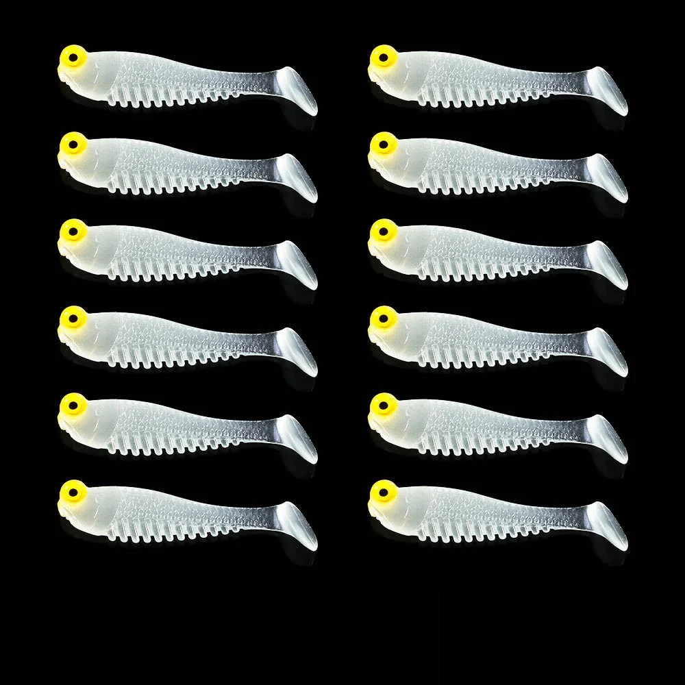 FLYSAND-señuelo de pesca Artificial en forma de pez, cebo de silicona suave de 5cm, 10 unids/bolsa - imagen 2