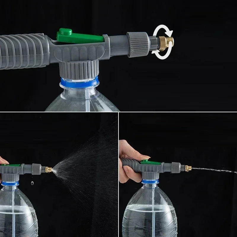 Pulverizador de riego para jardinería, bomba de aire de alta presión, pulverizador Manual, botella de bebidas, regadera, cabezal de pulverización ajustable - imagen 5