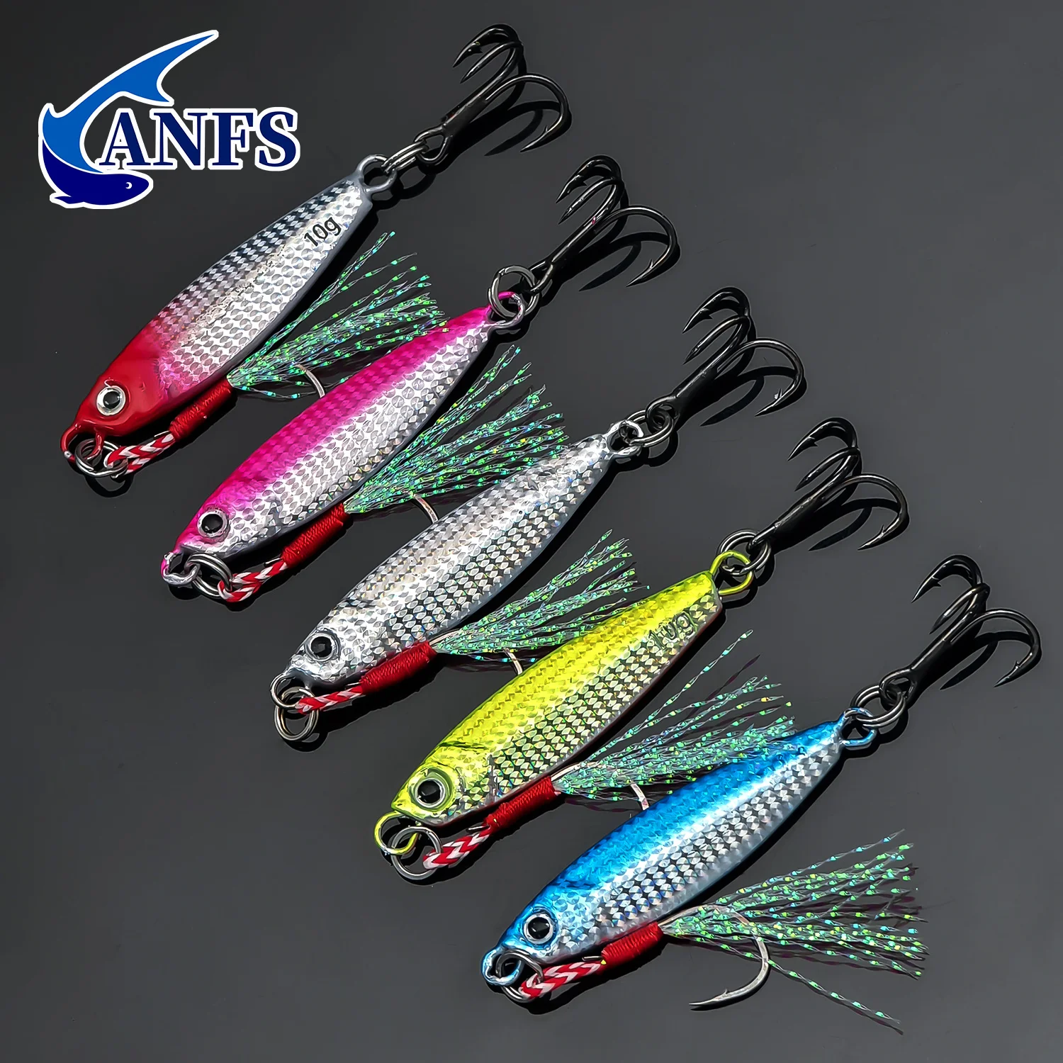 ANFS 5 uds 10gMetal Jig Señuelos de Pesca Set-Cebos de lubina artificiales, señuelo de Jigging de trucha para pesca en agua dulce y salada - imagen 2