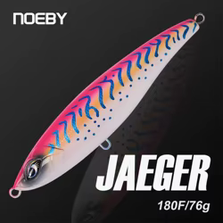 Señuelo de pesca NOEBY Jaeger Stickbait 180mm 76g lápiz flotante cebo duro Artificial agua salada juego grande atún GT Señuelos de pesca