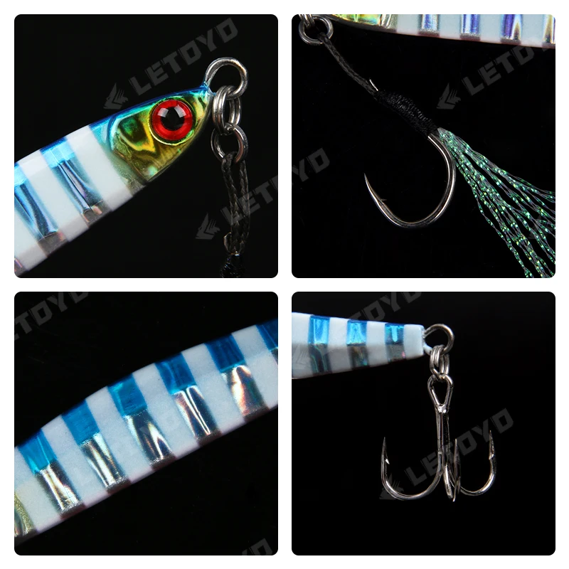 LETOYO-Micro Jig de Metal para trucha, Señuelos de Pesca, cuchara de trucha, cebo de pesca de mar, 5g, 12g, 18g, 30g, 40g cucharillas de pesca para truchas cuchara pesca señuelos cucharas - imagen 4
