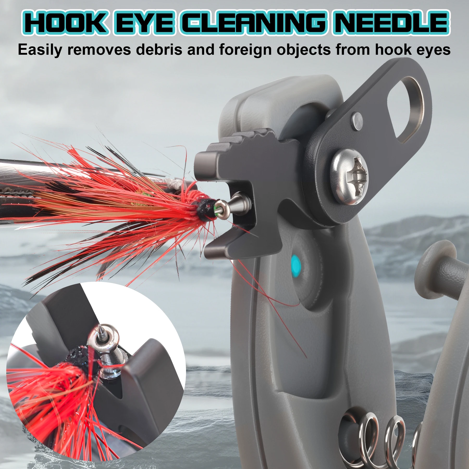 Tijeras de pesca mini inox Booms Fishing con cortador línea - imagen 5
